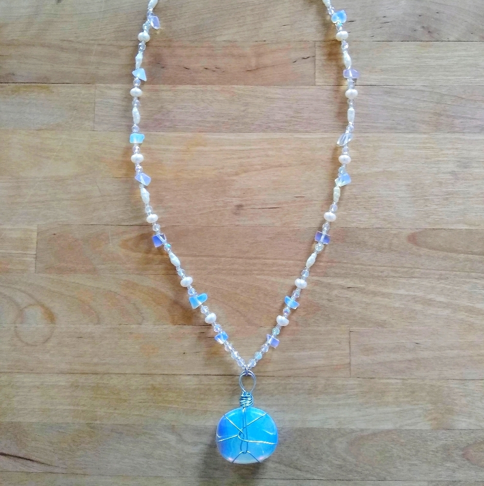 Opalite & Pearl Necklace
